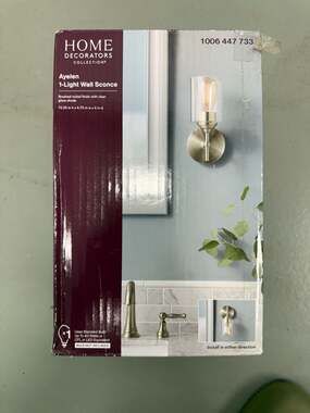 Home Decorators Collection Ayelen 1-Light Brushed Nickel Wall Sconce 39342-HBU
